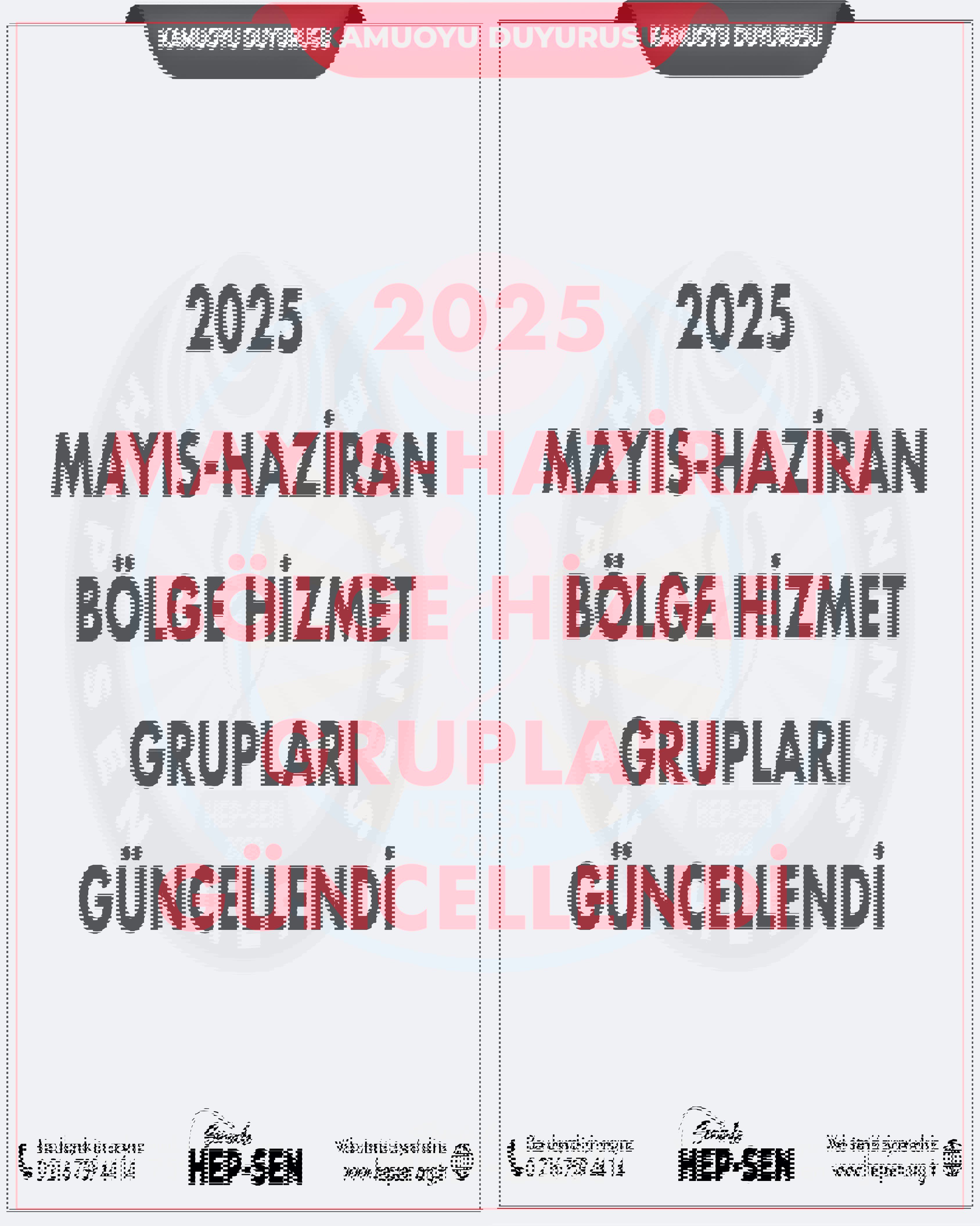 2025 Mayıs-Haziran Bölge Hizmet Grupları Yayımlandı! 